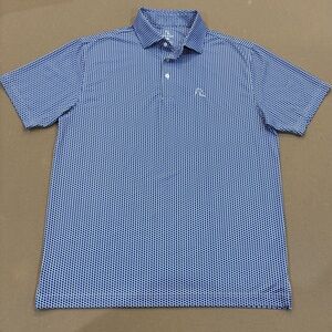 Rhoback Men’s The Don’t Mess With Texas AOP Performance Polo Blue Size Medium